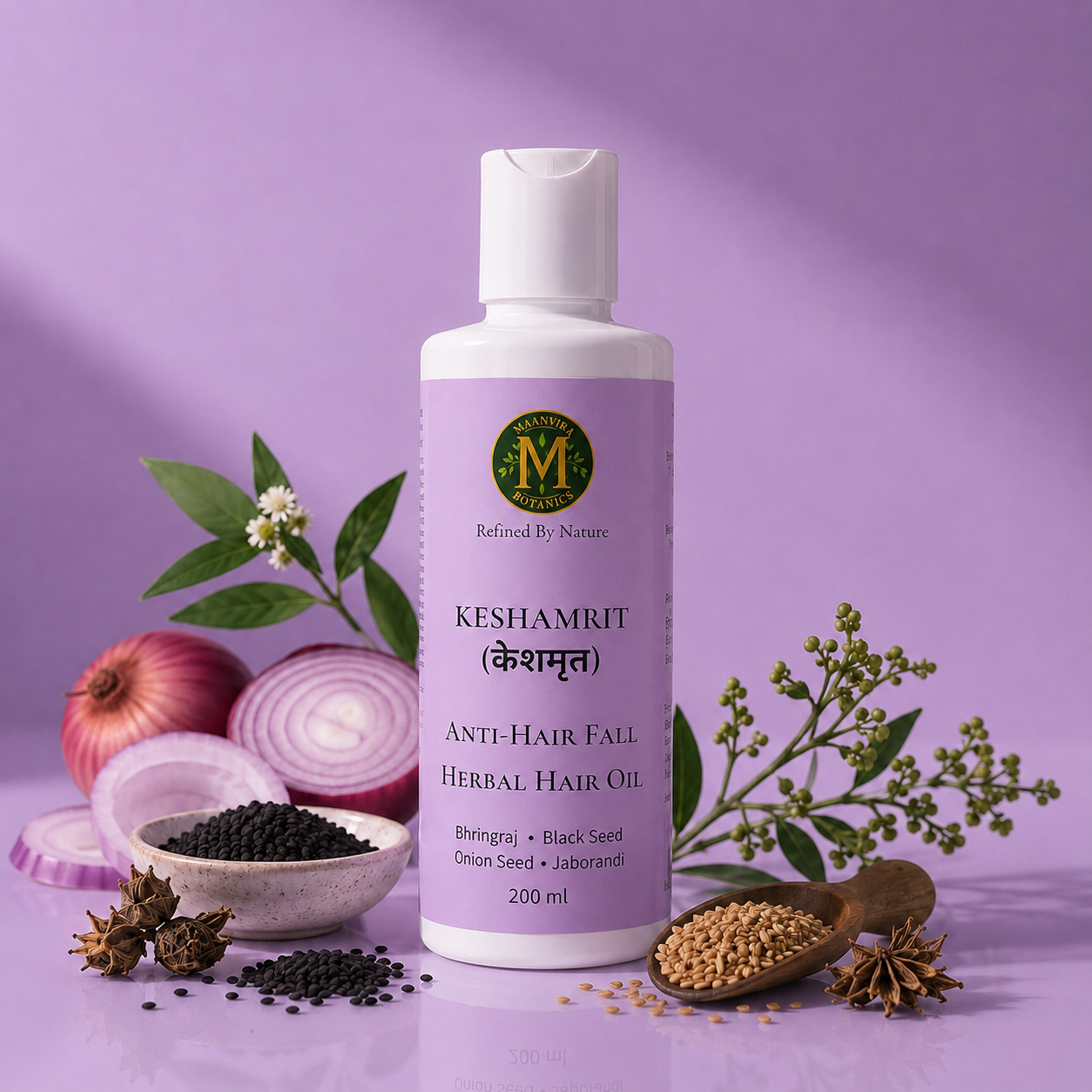 Keshamrit Anti Hair Fall Herbal Hair Oil  (Bringraj, Black Seed, Onion Seed, Jaborandi)