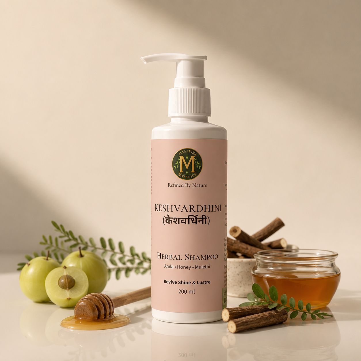 Keshvardhini Ayurvedic Herbal Shampoo 200ml (Amla, Honey, Mulethi)